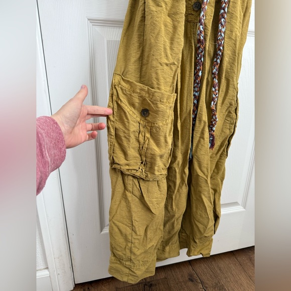 Free People Olive Button-Down jumpsuit with tie - Picture 6 of 12